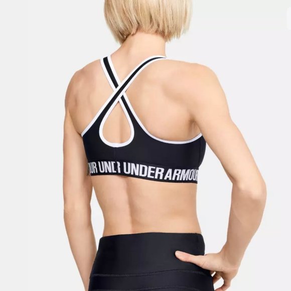 Under Armour 🔥SALE!🔥 Crossback Mid Sports Bras Blak Women Size S 1310665 001 - Picture 2 of 4